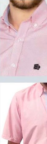 Camisa líneas rosadas de manga corta